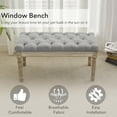 thumbnail image 6 of Farmhouse Fabric Entryway Bench, Light Gray, 6 of 7