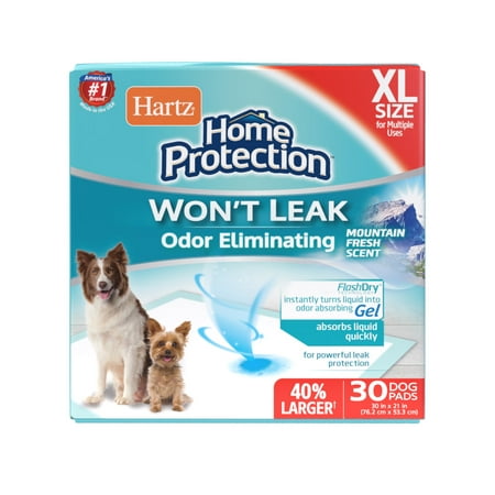 Hartz Home Protection Mountain Fresh Scent Eliminating XL Dog Pads, 30 count