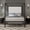Black,White, variant on Queen Canopy Bed with Tall Upholstered Headboard, 76.5-Inch Metal Four-Poster Bed Frame, Box Spring Required