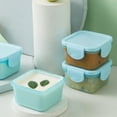 thumbnail image 3 of Oggfader Light Blue Mini Square Food Storage Container with Lid - Leakproof, Microwave & Dishwasher Safe, Food Grade PP - Portable for Ba-by Food, Snacks, 3 of 6
