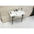 thumbnail image 4 of Kingston Brass VPB28140W8MB Manchester 37" Ceramic Console Sink with Stainless Steel Legs (8-Inch, 3-Hole), White/Matte Black, 4 of 8