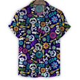 thumbnail image 1 of Cartoon Sea Animals Fish 3d Print Shirt Men StarShells Pattern Short Sleeve Tees Fashion Summer Button Lapel Blouse Tops, 1 of 5