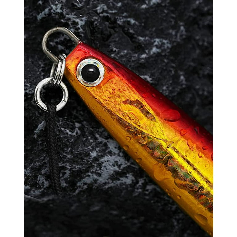 BLUEWING Speed Vertical Jigging Lure, Offshore Vertical Jig Deep Sea  Jigging Lures, Saltwater Jigs Fishing Lures for Tuna Salmon Snapper  Kingfish, Red/Gold,120g 