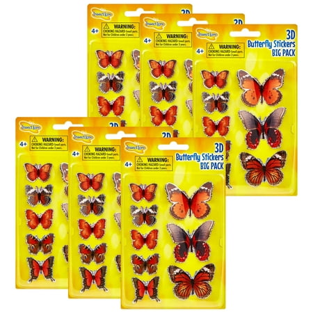 UPC: 0194629119349 | Insect Lore 3D Butterfly Stickers BIG PACK 8 Per Pack 6 Packs
