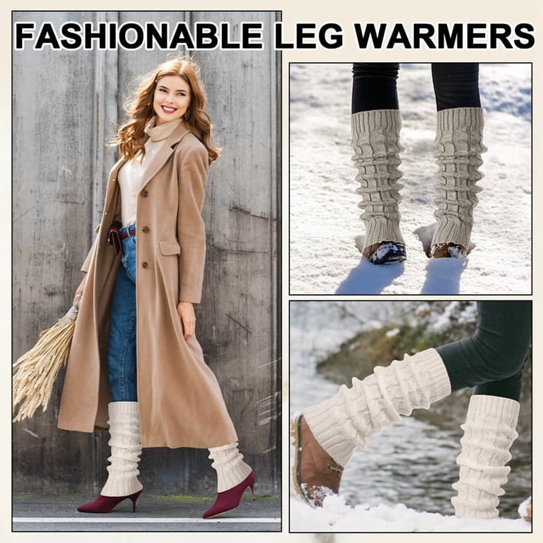 Bocaoying 4-Pack Thermal Cable Knit Leg Warmers for Women photo 5