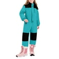 thumbnail image 7 of KAUOD Boys Girls One Piece Snowsuits Outdoor Ski Snowboard Snow Suits Kids Waterproof Insulated Winter Puffer Jumpsuit, 7 of 7