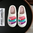 thumbnail image 2 of Fengactive Womens Plush Slippers Stacked Books Decor Warm Indoor Non Slip Home House Slippers, 2 of 9