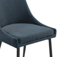 thumbnail image 3 of Modway Viscount 19" Fabric Dining Chairs in Black/Azure Blue (Set of 2), 3 of 7