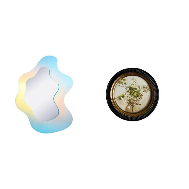 Espejo Decorativo Con Marco Acrílico En Relieve Para Baño Y Dormitorio De Estilo Europeo Moderno. Decoración Retro Para El Hogar Con Elegantes Detalles En Resina.