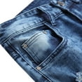 thumbnail image 3 of Jeans for Men Fashion Ripped Small Feet Slim Stretchy Denim Jeans Casual Distressed Street Pants for Men, 3 of 8