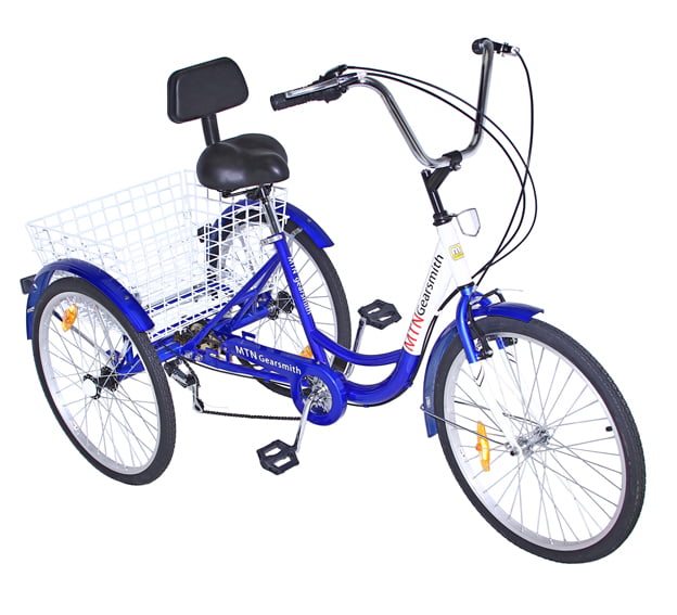 Adult Tricycle 26" 7-Speed 3-Wheel Shimano Trike Bicycle Bike Cruise With Basket 