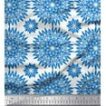 thumbnail image 1 of Soimoi Blue Cotton Poplin Fabric Artistic Floral Fabric Prints By Yard 42 Inch Wide, 1 of 3