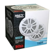 2) New Boss Audio MR6W 6.5 180W Dual Cone Marine/Boat Speakers Stereo- White