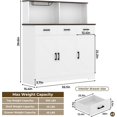 thumbnail image 6 of Farmhouse Buffet Cabinet with Microwave Stand, Wood Sideboard Storage Cabinet with Barn Doors & Drawers & Ajustable Shelves for Kitchen, White, 6 of 7