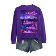 thumbnail image 4 of Pop cazadora para niña Demon Hunters Boys Girls Fashion Round-Neck Sweatshirt Streetwear Soft Comfortable Long Sleeve Hoodie for Daily Wear Spring Fall Winter （Purple）, 4 of 4