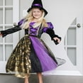 thumbnail image 6 of shoper Halloween Witch Costume for Girls Toddler Witch Dress up with Hat Accessories for Kids Cosplay Party 2-15T, 6 of 9
