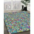 thumbnail image 3 of Ahgly Company Machine Washable Indoor Rectangle Transitional Blue Green Area Rugs, 2' x 3', 3 of 7
