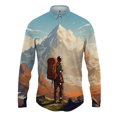 thumbnail image 2 of Camisa con solapa con estampado 3D de paisaje para hombre y mujer, camisas casuales de moda de manga larga, ropa de calle con botones, ropa unisex de gran tamaño, 2 of 5