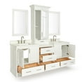 thumbnail image 3 of Ariel Stafford 85 In. Double Rectangle Sink Vanity Set With White Quartz Countertops In White, 3 of 11