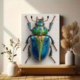 thumbnail image 6 of Iridescent Green Stag Beetle Watercolor Canvas Print, Gothic Steam Punk Bug Halloween Insect Wall Decor, 6 of 8