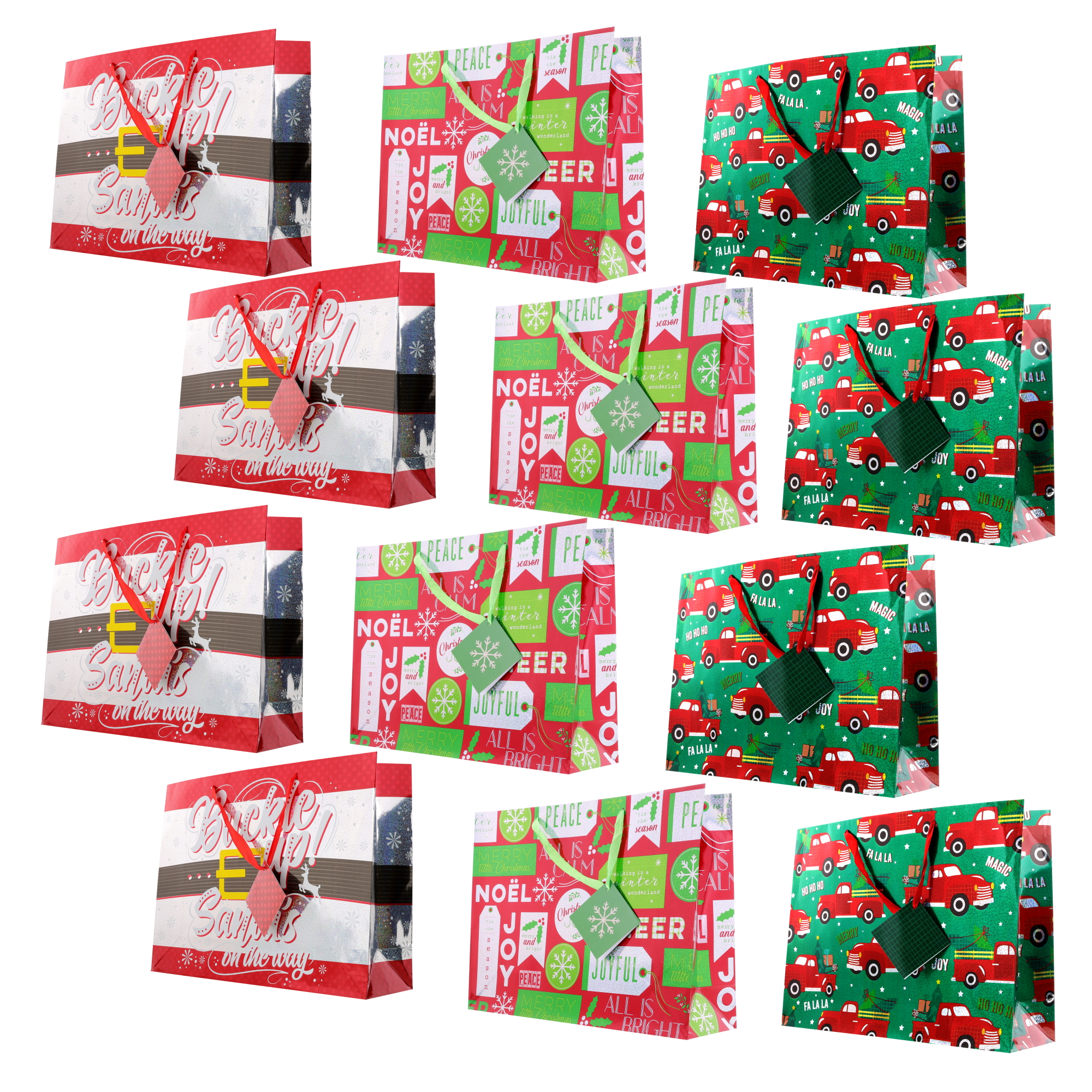 Fifth Ave Kraft Christmas Mystery Large Gift Bags - 12 Pack photo 2