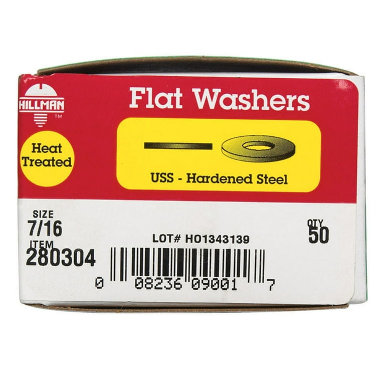 Hillman Yellow Dichromate Steel 7/16 in. USS Flat Washer 50 pk Hillman Yellow Dichromate Steel 7/16 in. USS Flat Washer 50 pk