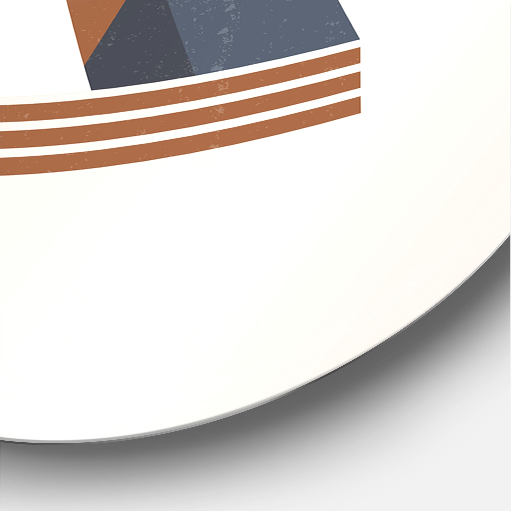 Designart 'Sun and Mountain Abstract' Modern Circle Metal Wall Art 11x11 - Disc of 11