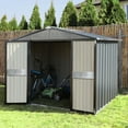 thumbnail image 5 of VEIKOUS 10' x 10' Outdoor Storage Shed w/Lockable Door & Vents for Garden Backyard, Gray, 5 of 10
