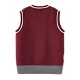 thumbnail image 6 of AHTJRT Boys Girls V Neck Sweater Vest Fashin Classic Argyle Graphics Printed Pullover Warm Knitted Sleeveless Sweater Jersey College Style Vest Wine 5-6 Years, 6 of 6