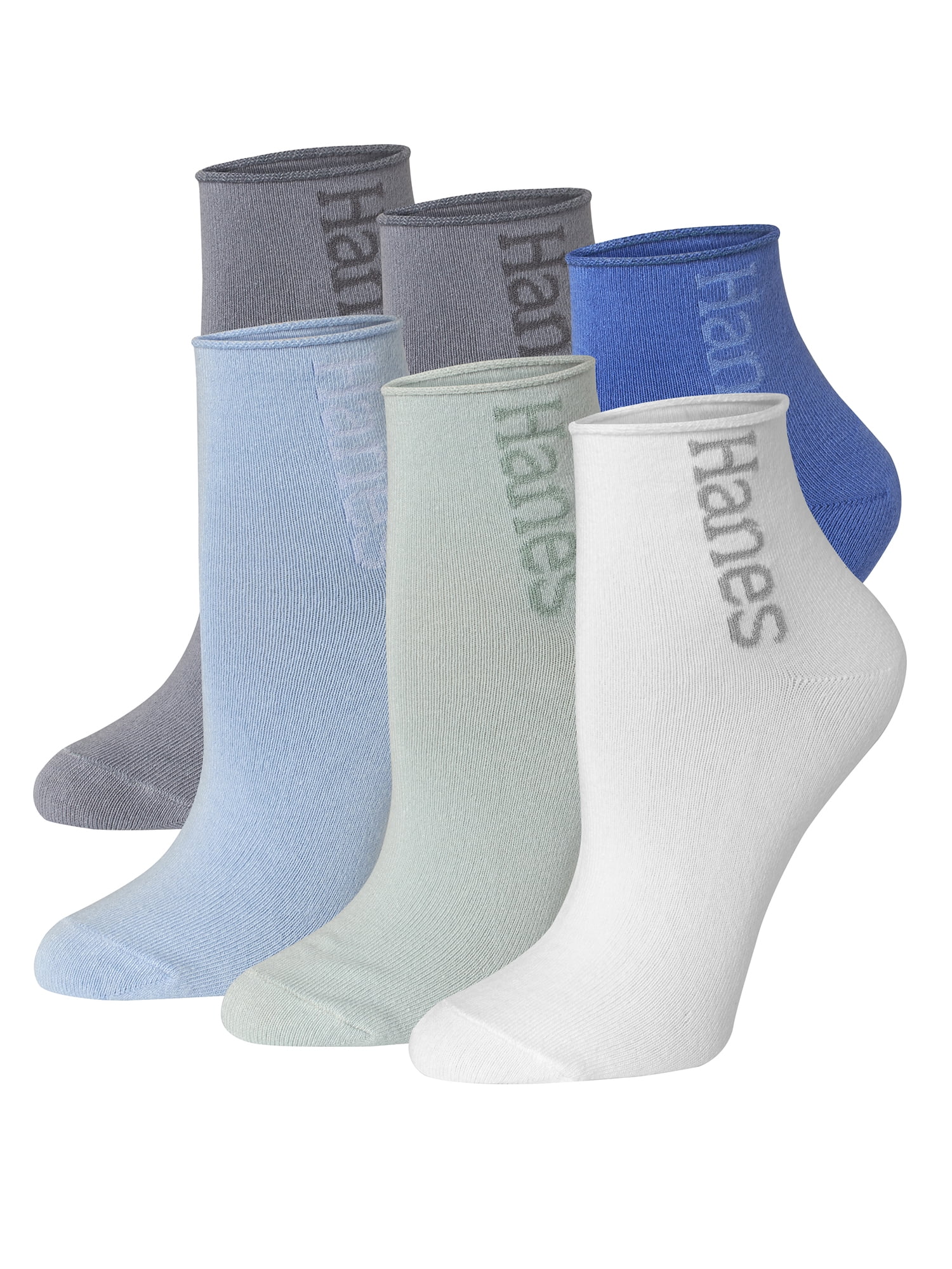 Hanes Women's Mid-Crew Socks, Originals Supersoft, 6-Pack, Size 5-9