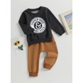 thumbnail image 3 of Coduop Toddler Baby Boy Letter Print Long Sleeve Sweatshirt Tops Pants Outfit 0-3 Years, 3 of 6