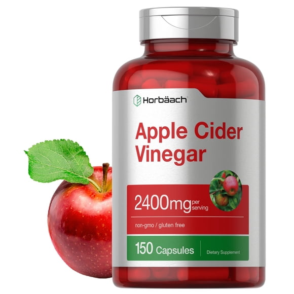 Horbäach Cápsulas de vinagre de sidra de manzana | 2400 mg | 150 pastillas | Suplemento sin OMG, sin gluten