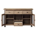 thumbnail image 3 of Transitional Server with Mesh Metal Doors and Stemware Storage, Brown, 3 of 5
