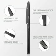 Hecef Portable Travel Cutlery Set, 9 Pcs Black Titanium Plating Reusable Stainless Steel Flatware