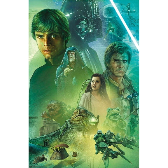 Star Wars: The Return Of The Jedi - Celebration Mural Wall Poster, 14.725" x 22.375"