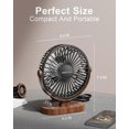 thumbnail image 3 of 6.4 Inch USB Small Desk Fan, Quiet Portable Desktop Table Fan, 360 Adjustment Personal Mini Fan for Home Office Car Outdoor Travel (Black wood grain), 3 of 5