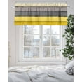 thumbnail image 4 of Farmhouse Rustic Wood Texture Kitchen Valances for Windows Yellow Grey Valance Curtains&nbsp; for Kitchen /Living Room/Bedroom/ Bathroom Decor, 54"x18 " ,Rod Pocket 1 Panel,, 4 of 7
