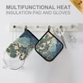 thumbnail image 4 of Yayeee Oven Mitts and Pot Holder Set of 2 Heat Resistant Kitchen Gloves Baking Hot Pad, Tree in The Mountains, 4 of 5