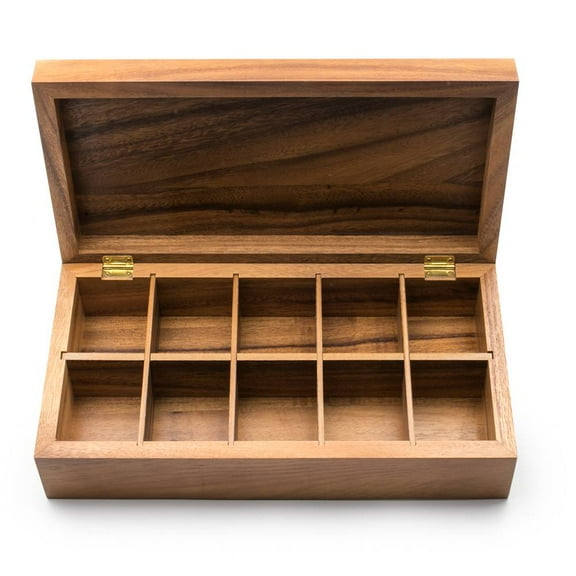 Ironwood Gourmet 28142 Acacia Wood 14.75 x 7.75" Tea Box"