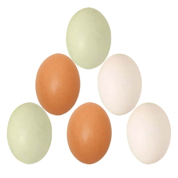 WHAMVOX Realistic Wooden Eggs for Decor Unfinished for Kids DIY Crafts Assorted Color