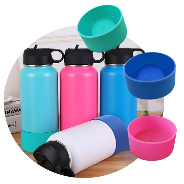 Frogued 7.5/9cm Water Bottle Bottom Cover Thick Solid Color Elastic Flexible Anti-deformed Protective Silicone Heat Resistant Bottle Sleeve Cover for