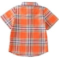 thumbnail image 5 of Boys Button Down Short Sleeve Shirts Toddler Buffalo Plaid Shirt with Pocket School Uniform Dress Shirt, 5 of 9