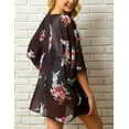 thumbnail image 3 of Kimono en Mousseline à Fleurs pour Femmes, Cardigan de Plage, Couvre-Maillot de Bain, Robe Courte, 3 of 5