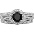 thumbnail image 2 of Dazzlingrock Collection 1.25 Carat (ctw) 14K Black Diamond Ladies Anniversary Wedding Band 1 1/4 CT, White Gold, Size 9, 2 of 6