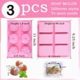 thumbnail image 3 of 3 Pack Silicone Soap Molds,Flowers&Rectangular shape Soap Mold for Soap Making,Great for Handmade Soaps,Lotion Bars,Chocolate,Moon Cake, 3 of 7