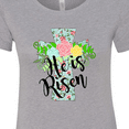 thumbnail image 4 of Inktastic He is Risen Floral Print Cross with Beautiful Flowers Women's T-Shirt, 4 of 5