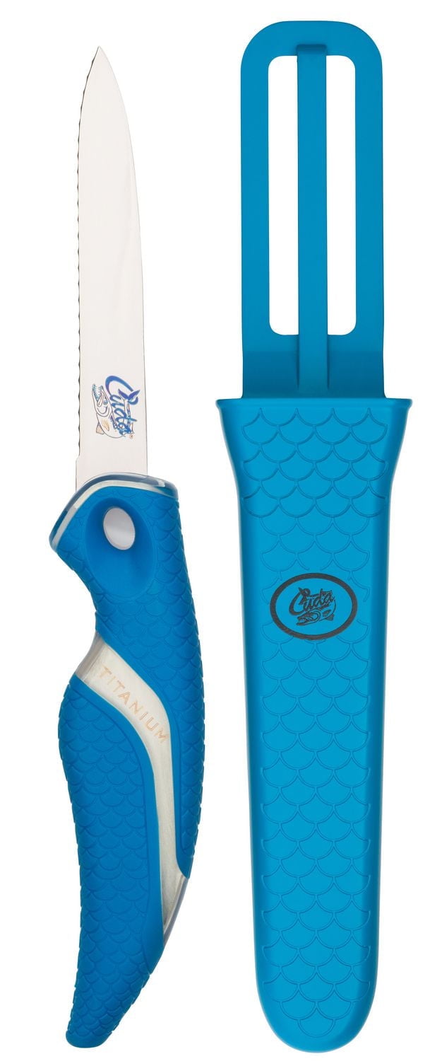 Cuda Titanium 3 Inch Net Knife, 3" knife with sheath