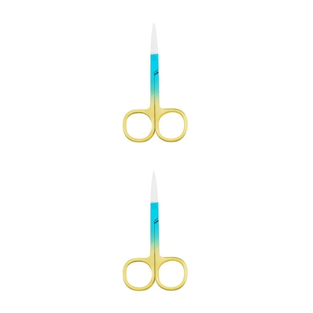 Tijeras para cejas Seitruly 2Conjunto acero inoxidable azul dorado