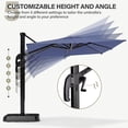 thumbnail image 5 of LAUSAINT HOME Outdoor Patio Umbrella with Base Included, 10 Feet Large Cantilever Windproof Offset Umbrella with 360-degree Rotation for Backyard, Pool, Lawn, Deck, Navy Blue, 5 of 9
