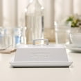thumbnail image 4 of Kook Ceramic Extra Large Butter Dish with Lid, Embossed, White, 4 of 5